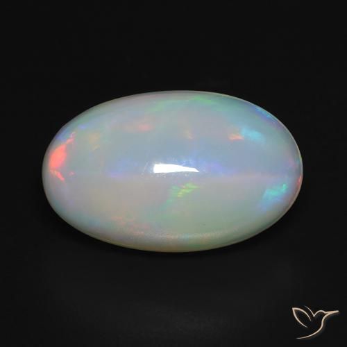 3.02ct 자연스러운 다색 오팔, 타원형, 투명한