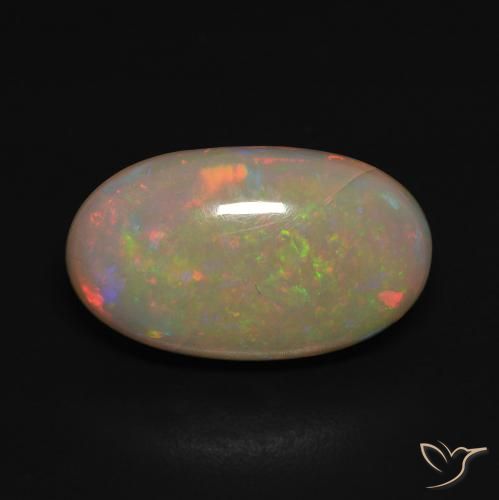 3.28ct 자연스러운 다색 오팔, 타원형, 투명한