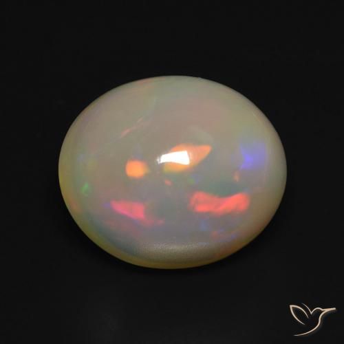 4.97ct 자연스러운 다색 오팔, 타원형, 투명한