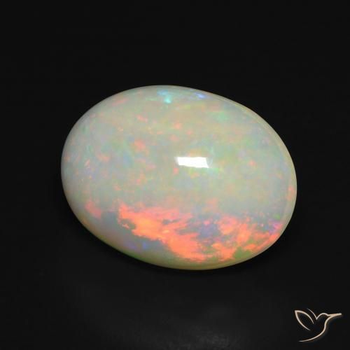 5.15ct 자연스러운 다색 오팔, 타원형, 투명한