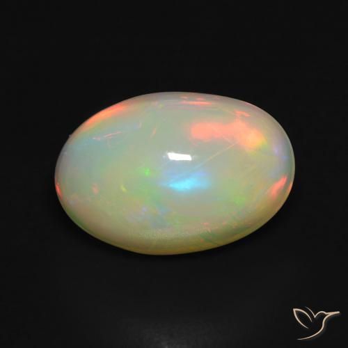 3.67ct 자연스러운 다색 오팔, 타원형, 투명한