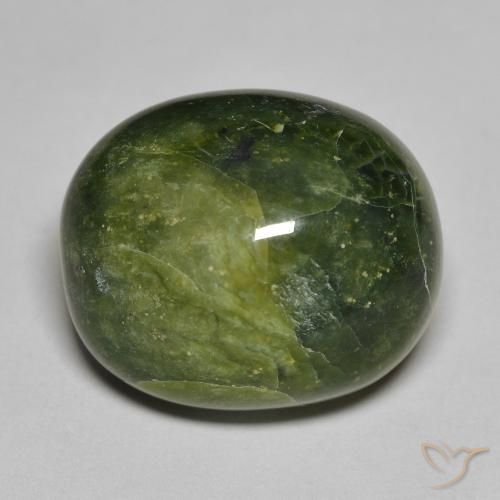 14.20ct 자연스러운 흙빛 녹색 오팔, 타원형, 불투명체