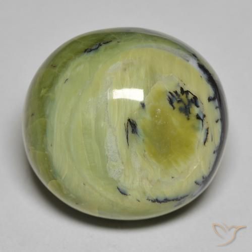 24.39ct 자연스러운 미디엄 그린 오팔, 타원형, 불투명체