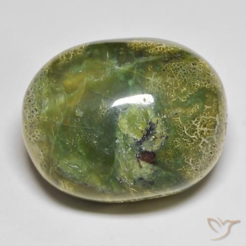 51.20ct 자연스러운 따뜻한 녹색 오팔, 타원형, 불투명체