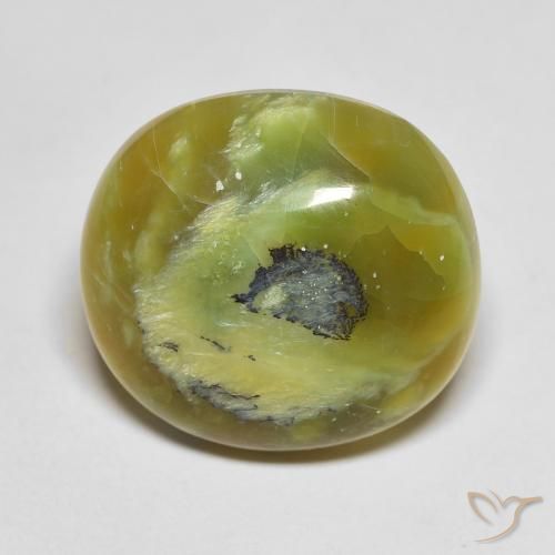 11.95ct 자연스러운 황록색 오팔, 타원형, 불투명체