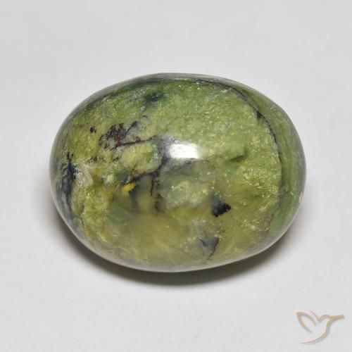 13.83ct 자연스러운 따뜻한 녹색 오팔, 타원형, 불투명체