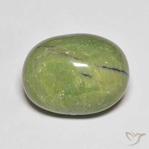 12.46ct 자연스러운 따뜻한 녹색 오팔, 타원형, 불투명체