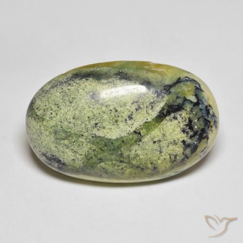 22.52ct 자연스러운 황록색 오팔, 타원형, 불투명체