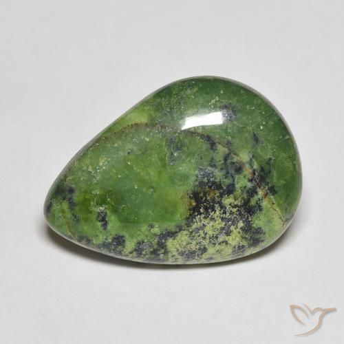 8.62ct 자연스러운 미디엄 그린 오팔, 배 모양, 불투명체