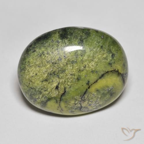 18.75ct 자연스러운 따뜻한 녹색 오팔, 타원형, 불투명체