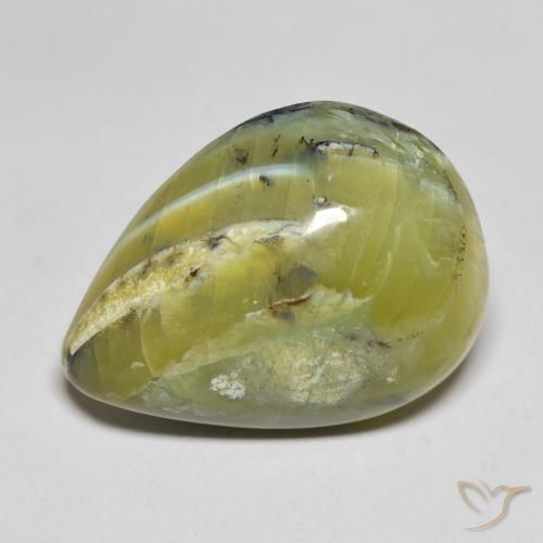15.41ct 자연스러운 미디엄 그린 오팔, 배 모양, 불투명체
