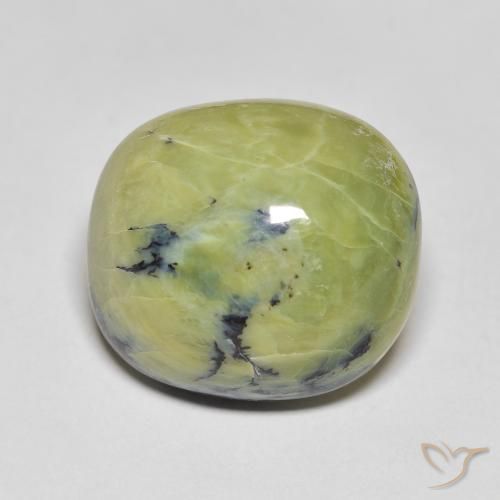 14.28ct 자연스러운 황록색 오팔, 타원형, 불투명체
