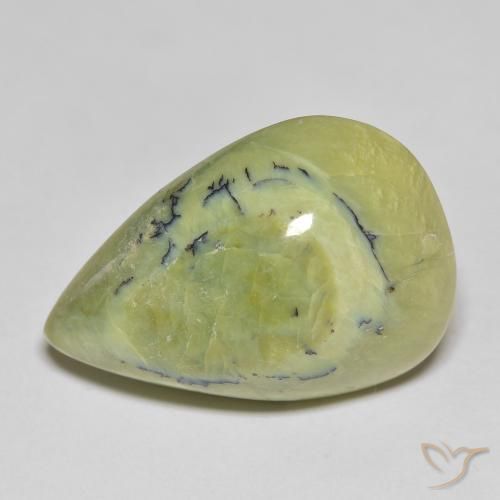 22.34ct 자연스러운 황록색 오팔, 배 모양, 불투명체
