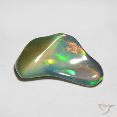 2.14ct 자연스러운 다색 오팔, 팬시한, 투명한