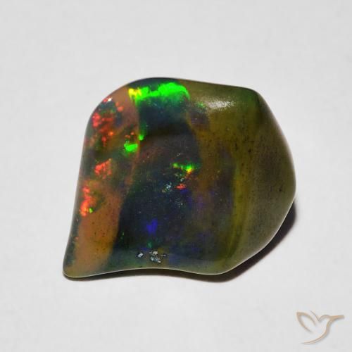 2.25ct 자연스러운 다색 오팔, 팬시한, 투명한