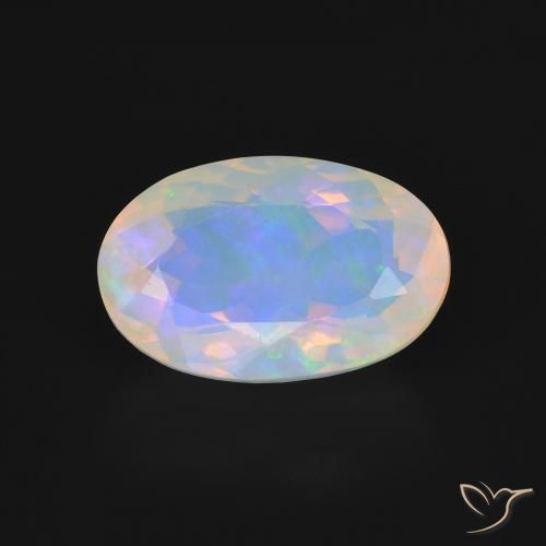 3.34ct 자연스러운 다색 오팔, 타원형, 투명한