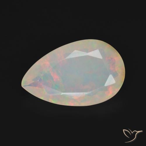 3.50ct 자연스러운 다색 오팔, 배 모양, 투명한