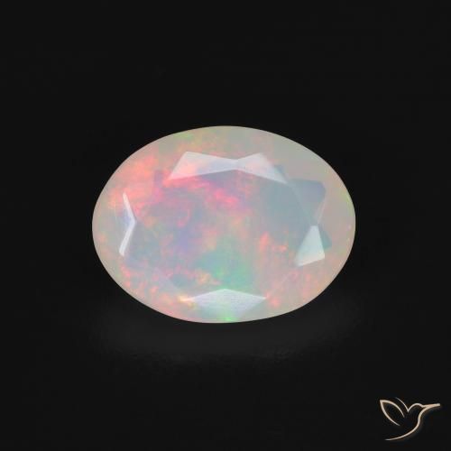 1.42ct 자연스러운 다색 오팔, 타원형, 투명한