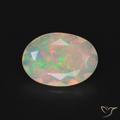 2.66ct 자연스러운 다색 오팔, 타원형, 투명한
