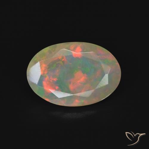 1.73ct 자연스러운 다색 오팔, 타원형, 투명한