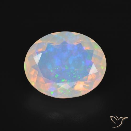4.32ct 자연스러운 다색 오팔, 타원형, 투명한