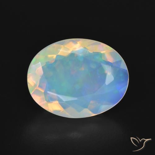 2.76ct 자연스러운 다색 오팔, 타원형, 투명한