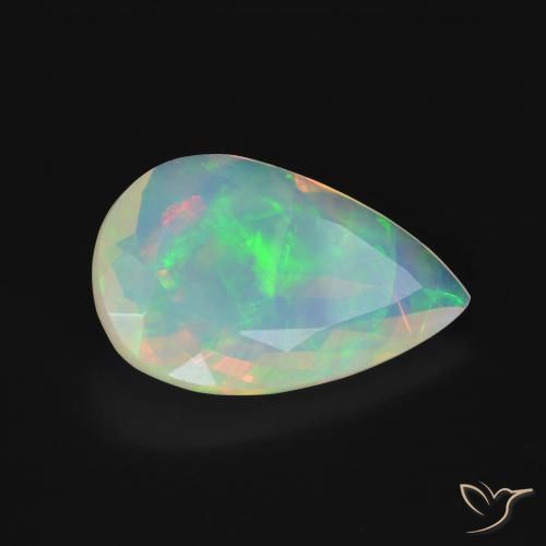 2.54ct 자연스러운 다색 오팔, 배 모양, 투명한
