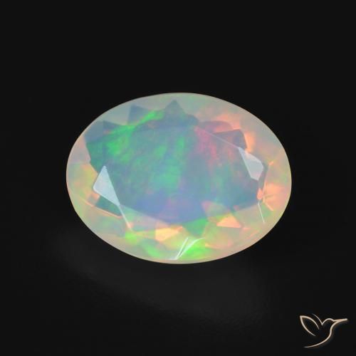 1.87ct 자연스러운 다색 오팔, 타원형, 투명한