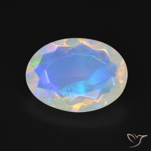 4.41ct 자연스러운 다색 오팔, 타원형, 투명한