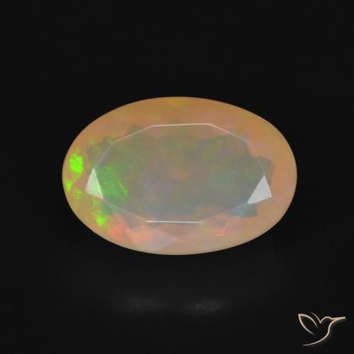 3.78ct 자연스러운 다색 오팔, 타원형, 투명한