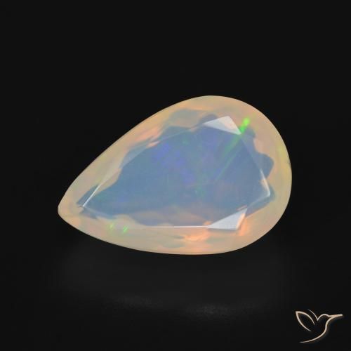 5.50ct 자연스러운 다색 오팔, 배 모양, 투명한