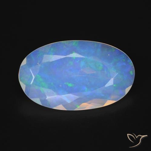 5.88ct 자연스러운 다색 오팔, 타원형, 투명한