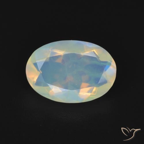 1.21ct 자연스러운 다색 오팔, 타원형, 투명한