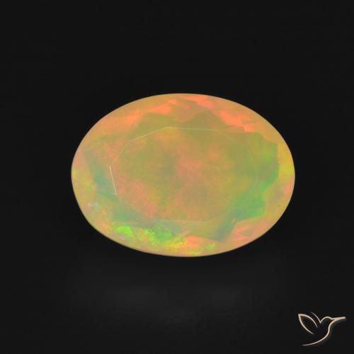 1.70ct 자연스러운 다색 오팔, 타원형, 투명한