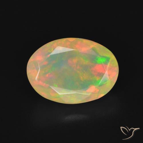 1.75ct 자연스러운 다색 오팔, 타원형, 투명한
