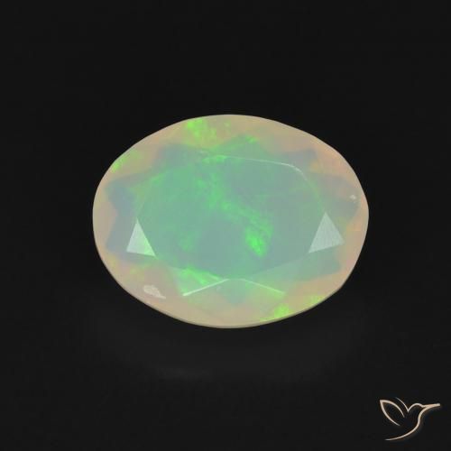 1.10ct 자연스러운 다색 오팔, 타원형, 투명한