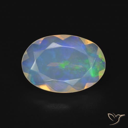 2.05ct 자연스러운 다색 오팔, 타원형, 투명한