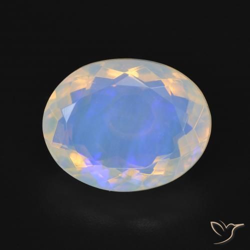 4.17ct 자연스러운 다색 오팔, 타원형, 투명한