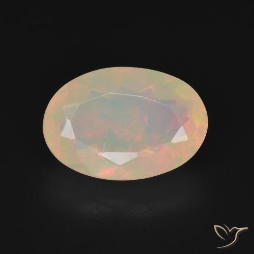 2.89ct 자연스러운 다색 오팔, 타원형, 투명한