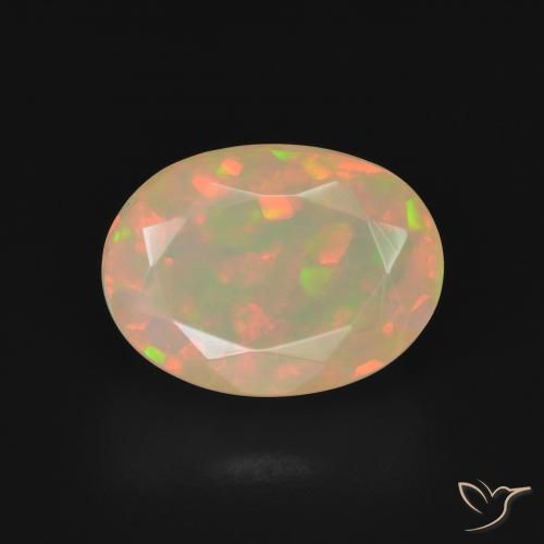 2.18ct 자연스러운 다색 오팔, 타원형, 투명한