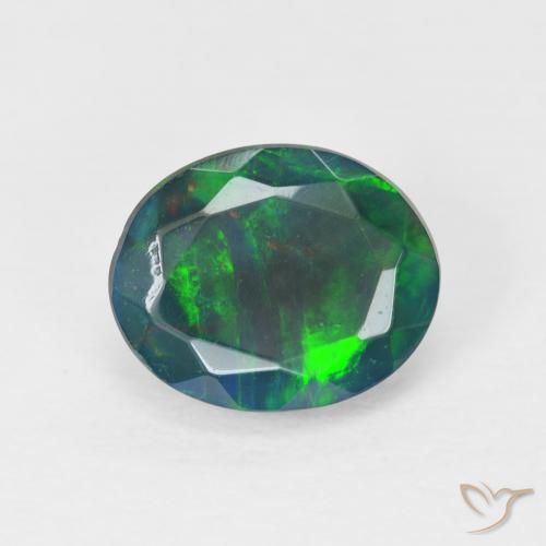 1.18ct 자연스러운 다색 오팔, 타원형, 불투명체