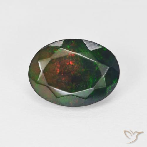 1.71ct 자연스러운 다색 오팔, 타원형, 불투명체