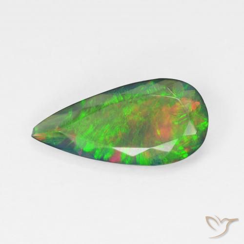 1.78ct 자연스러운 다색 오팔, 배 모양, 투명한