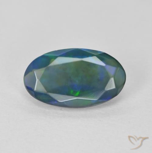 1.12ct 자연스러운 다색 오팔, 타원형, 투명한