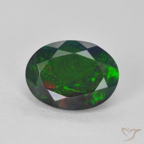 1.70ct 자연스러운 다색 오팔, 타원형, 투명한