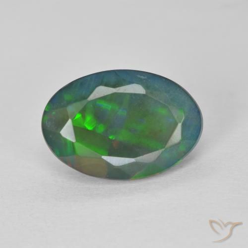 2.05ct 자연스러운 다색 오팔, 타원형, 투명한