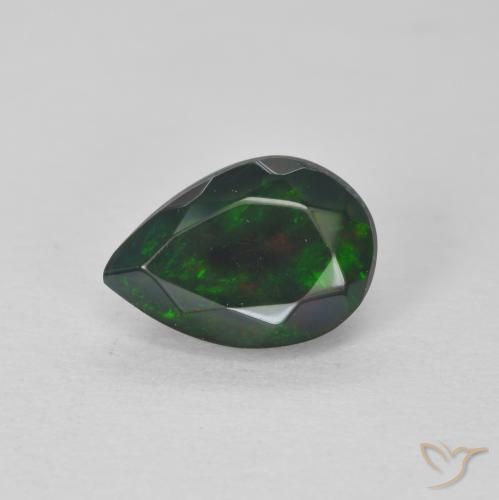 0.95ct 자연스러운 다색 오팔, 배 모양, 투명한