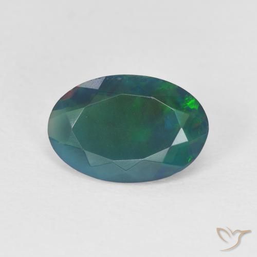1.09ct 자연스러운 다색 오팔, 타원형, 투명한