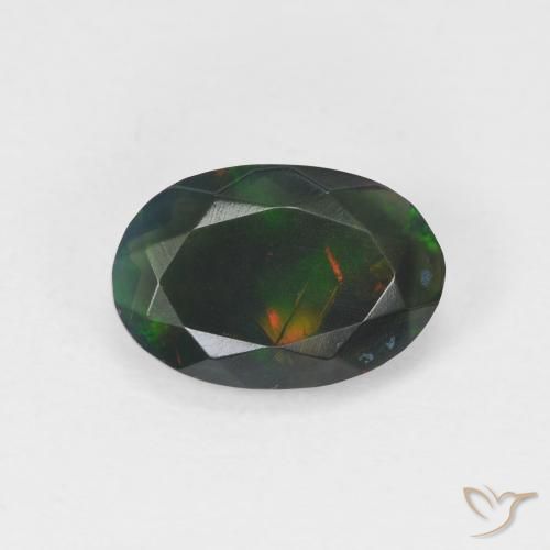 1.05ct 자연스러운 다색 오팔, 타원형, 투명한