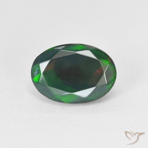 1.52ct 자연스러운 다색 오팔, 타원형, 투명한